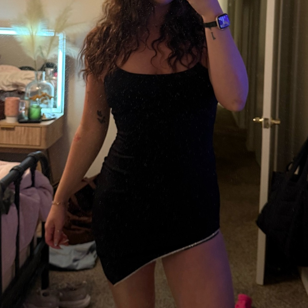 Elegant Black Asymmetrical Dress